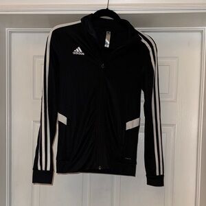 Adidas Women’s Black Track Jacket with White Accents